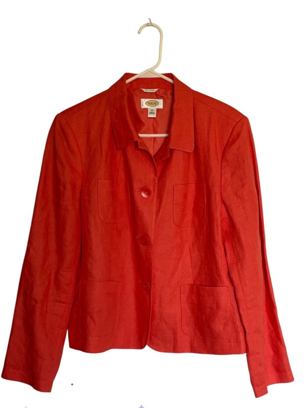 Talbots Irish Linen Blazer Jacket Size 14